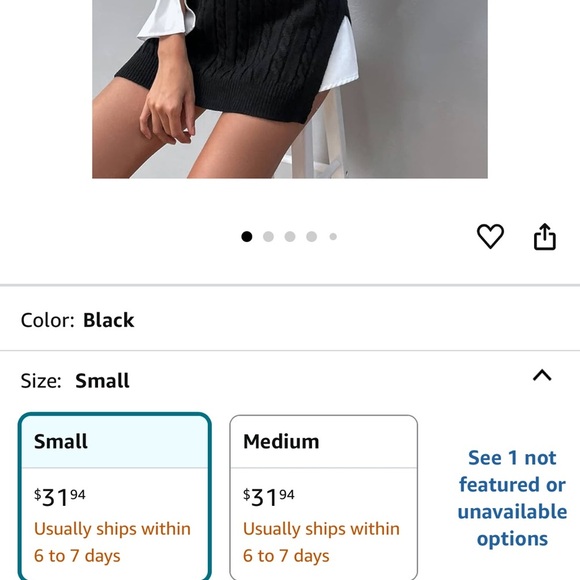 NWOT COAECJ Women's Black Cable Knit Sweater Vest Top/Dress w/ Split Hem Size S - Picture 6 of 10